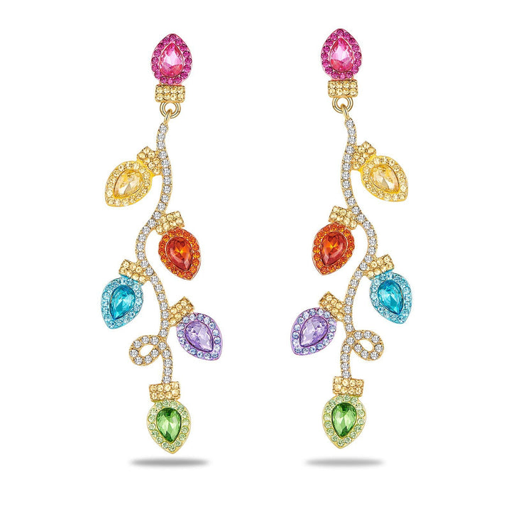 Colorful Gemstone Floral Drop Earrings Kalsten