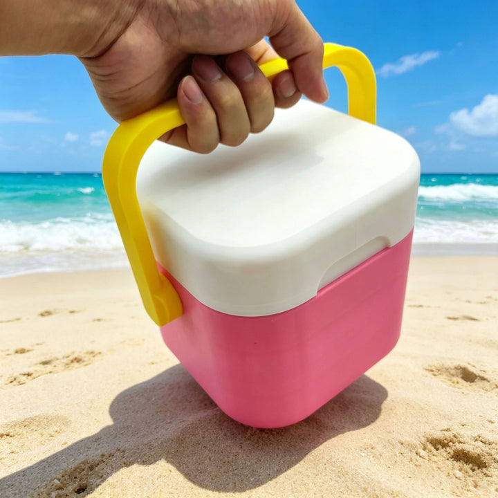 Unisex portable cooler with ergonomic carrying handle and insulated double wall Kalsten