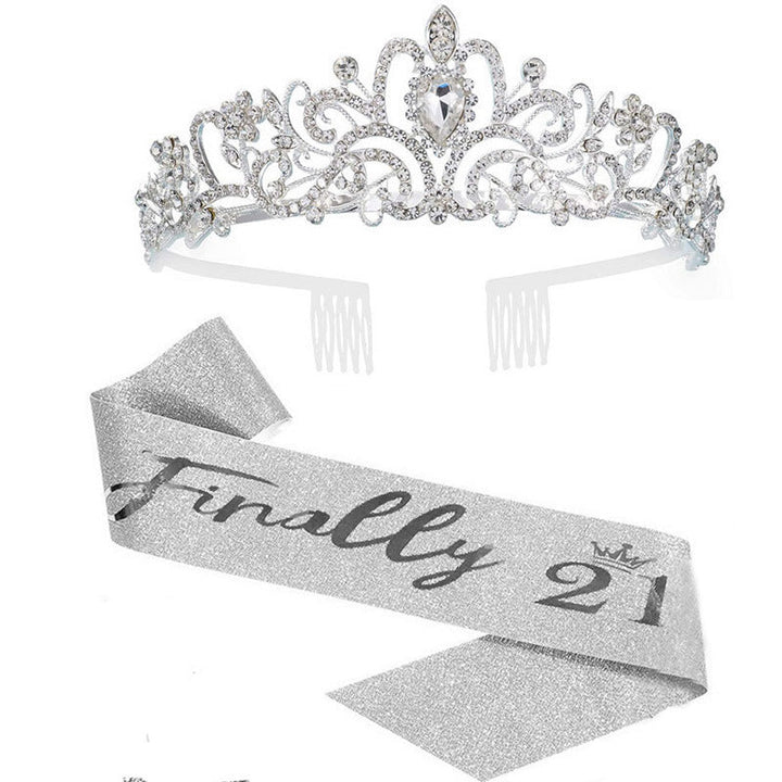 Women's Sparkling Crown with Radiant Rhinestone Embellishment Kalsten