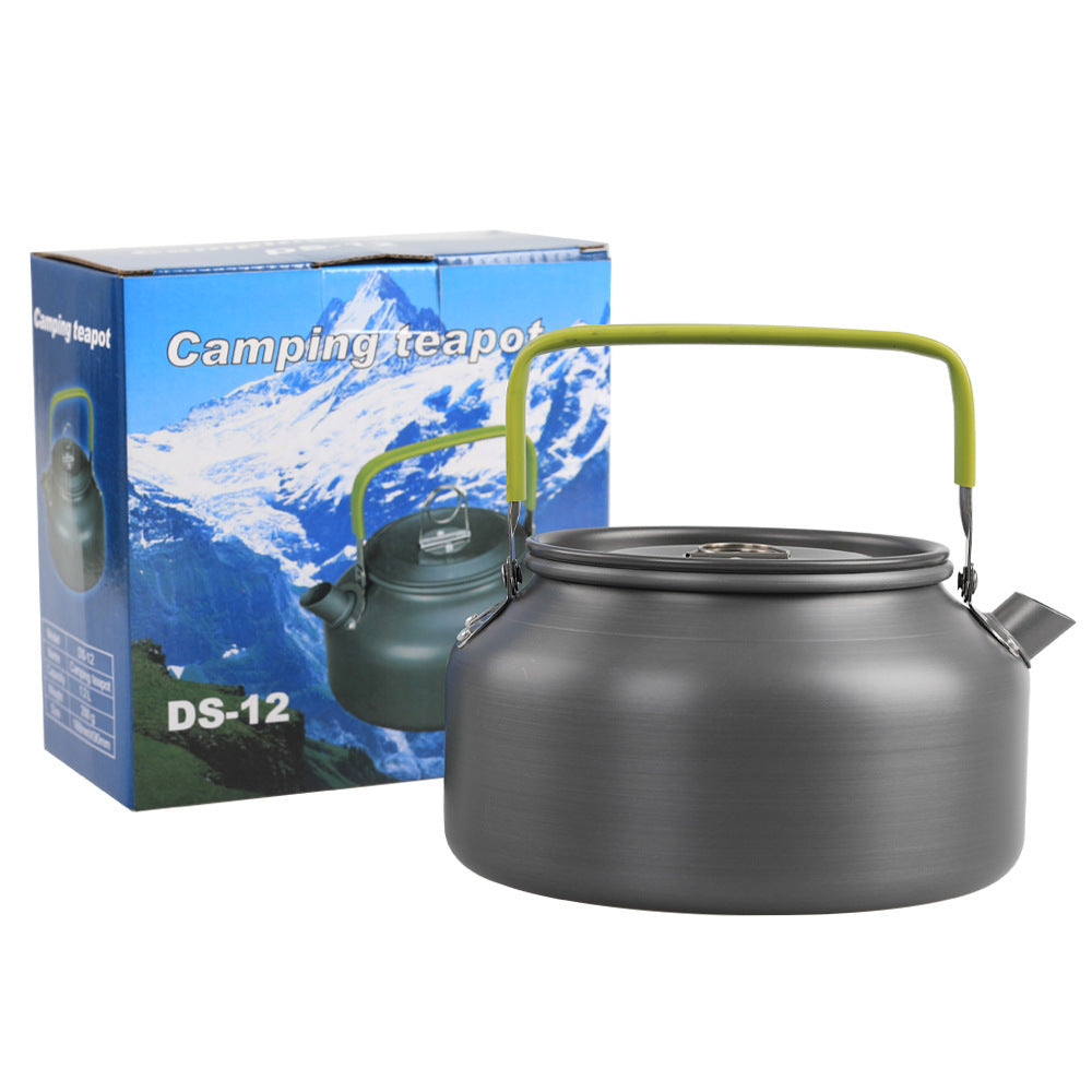 lightweight portable camping kettle with foldable silicone-grip handle and compact storage Kalsten