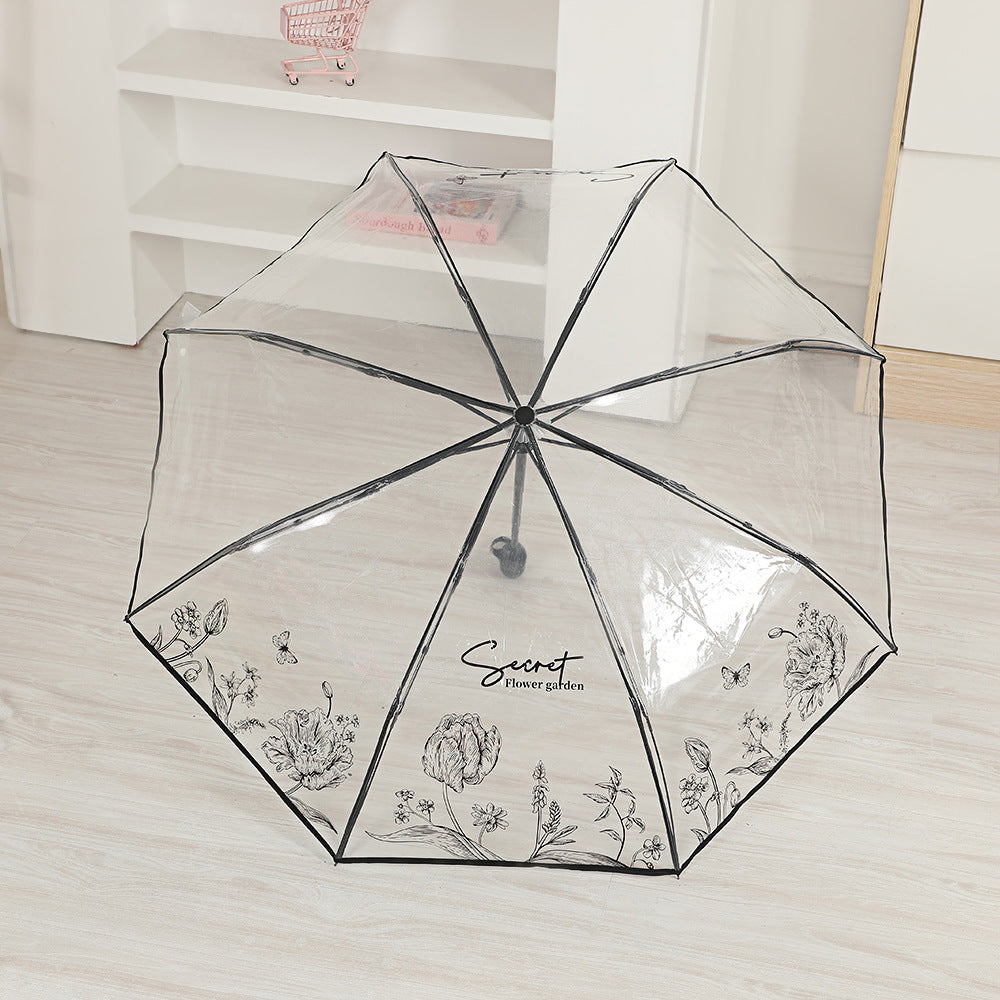 Ladies elegant transparent umbrella with romantic design Kalsten