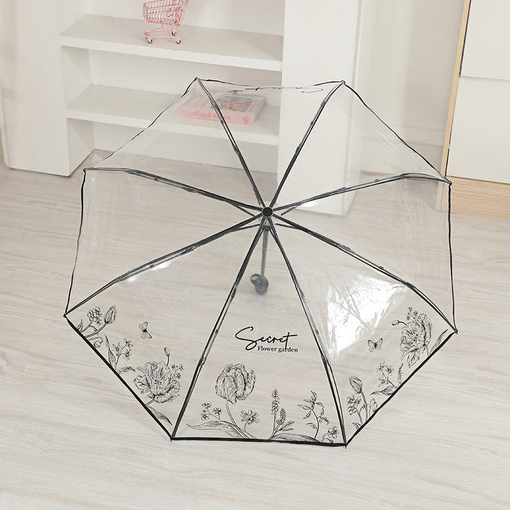 Ladies elegant transparent umbrella with romantic design Kalsten