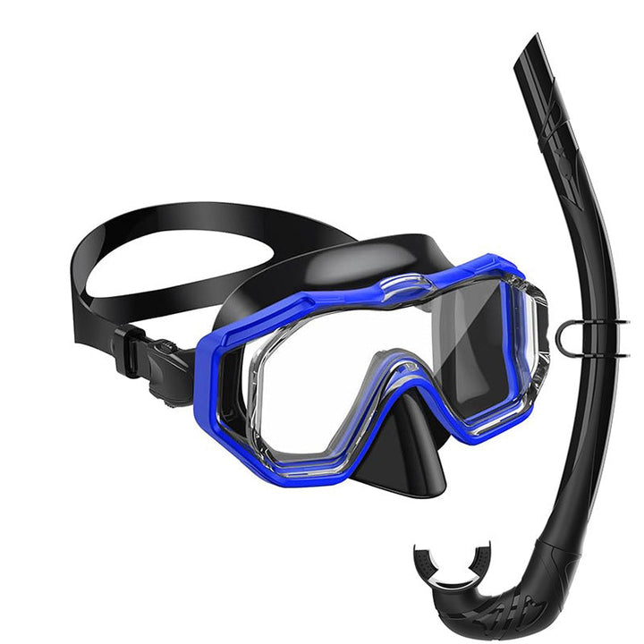 Diving equipment set with ergonomic diving mask and flexible snorkel Kalsten