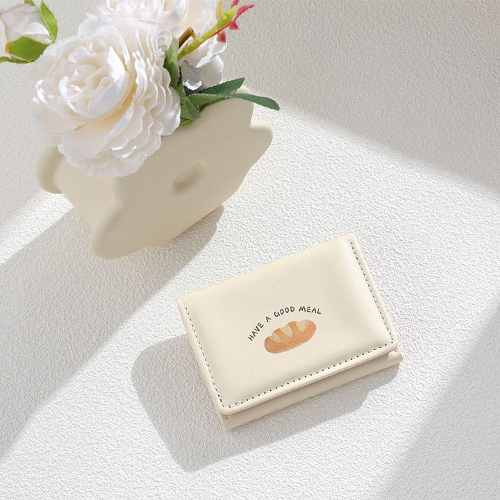 Croissant-Themed Leather Mini Wallet Kalsten