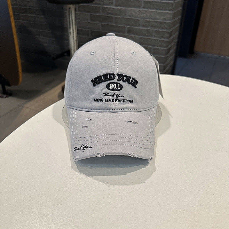 Men's Distressed Cotton Embroidered Baseball Cap Kalsten