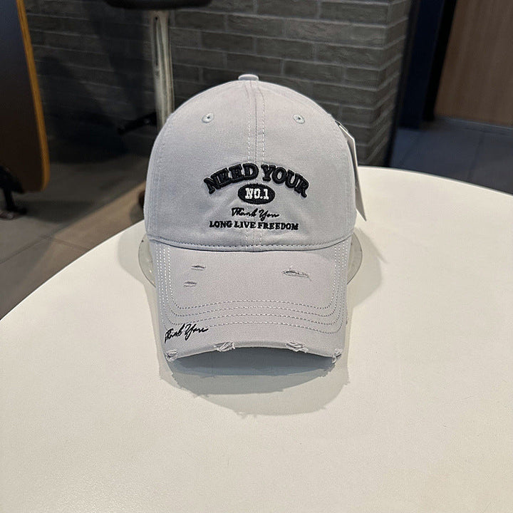 Men's Distressed Cotton Embroidered Baseball Cap Kalsten
