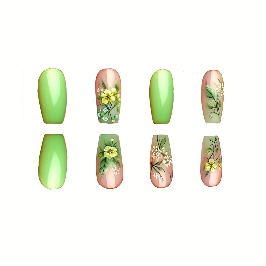 Floral Art Press-On Nail Design Kalsten