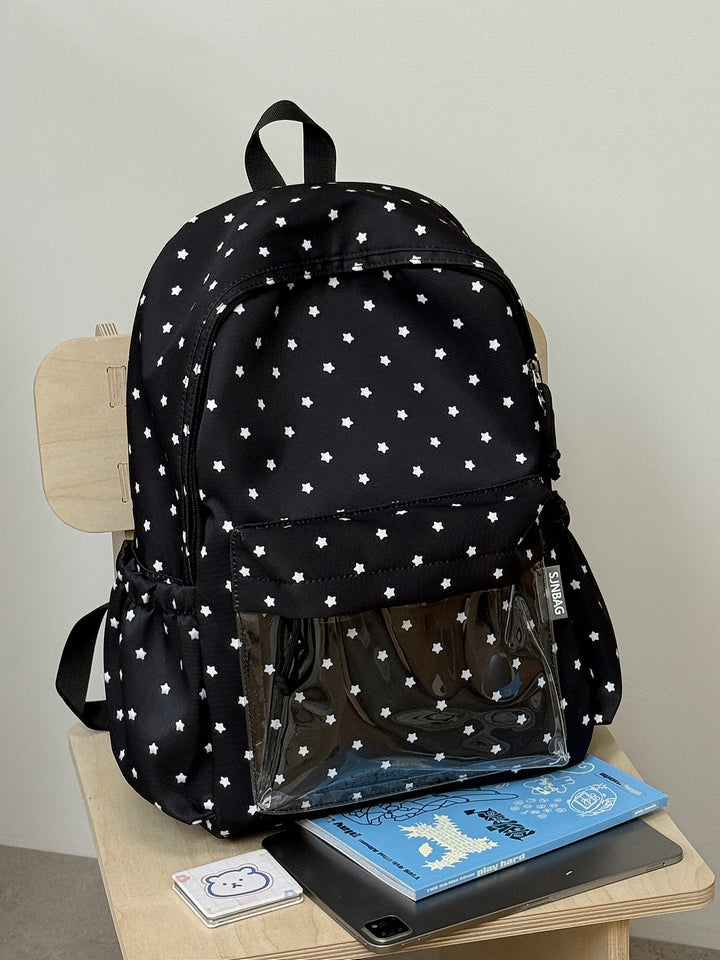 Fashionable Clear Panel School Backpack