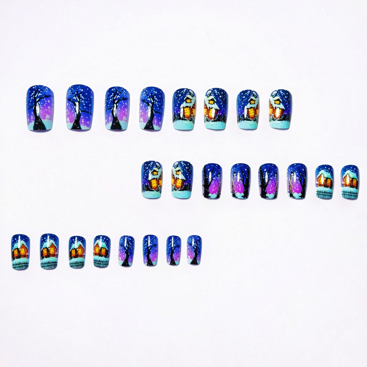 Artistic Winter Scene Nail Art Acalora