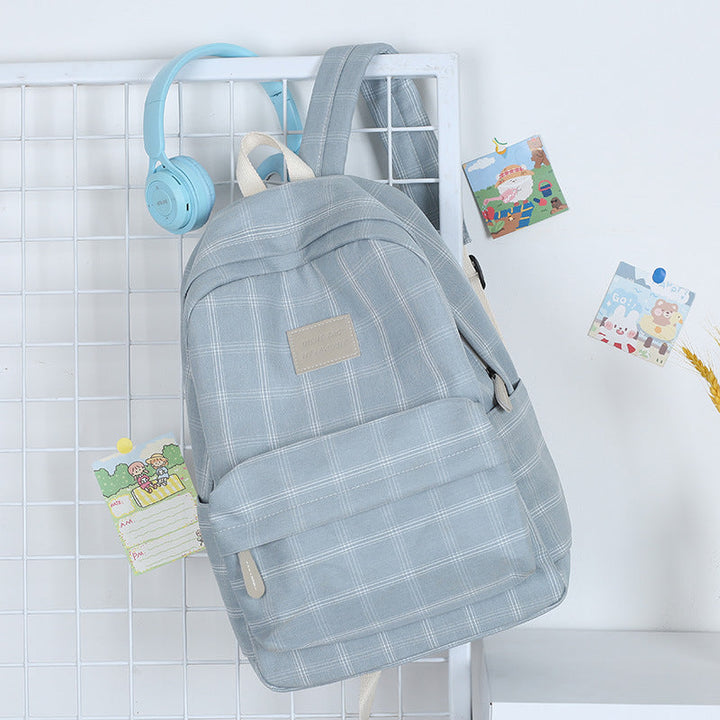 Classic Plaid Pattern School Backpack Kalsten