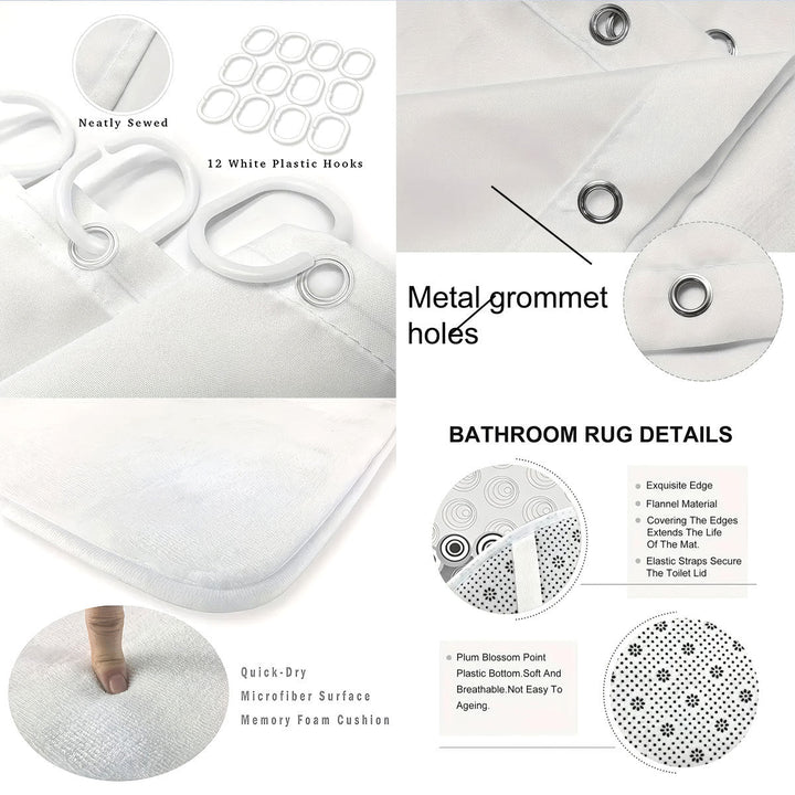 Abstract Design Four-Piece Digital Bathroom Set Kalsten