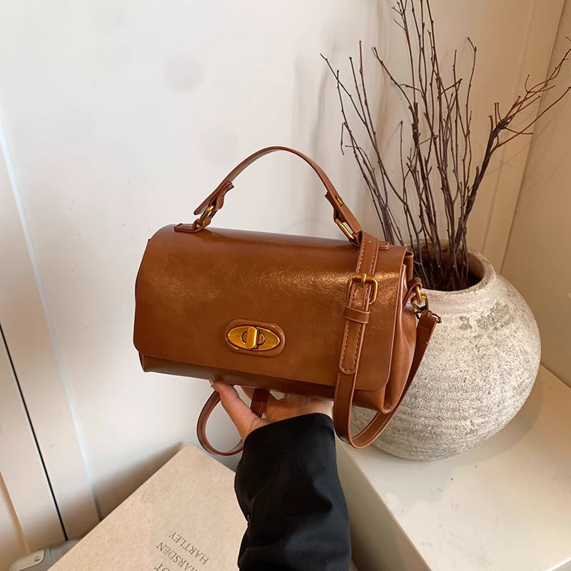 Vintage-Inspired Structured Satchel Acalora