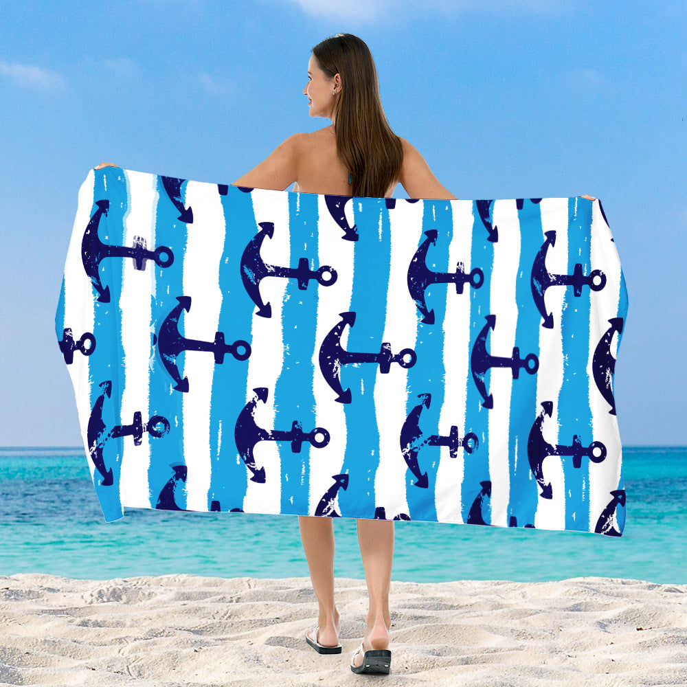 Beach towel with cheerful salamander and ice cream design Kalsten