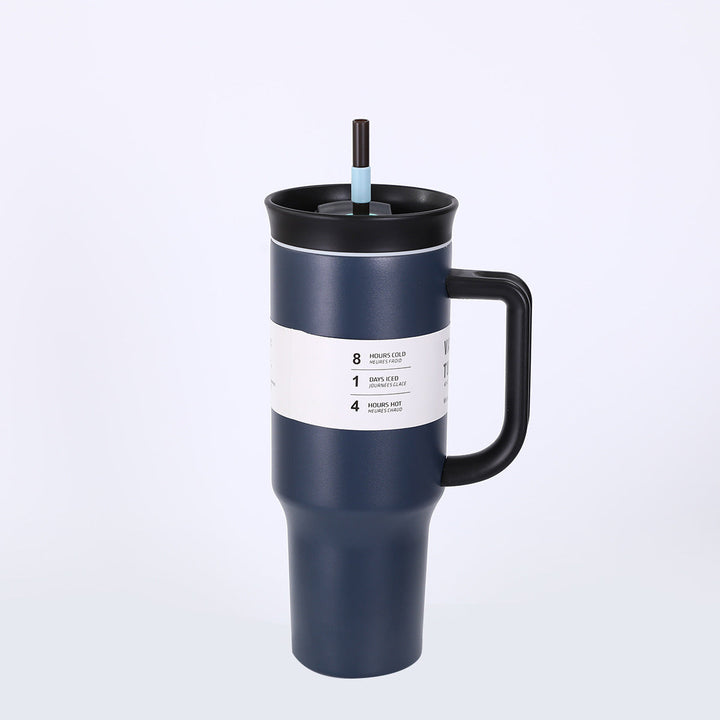 Ladies' insulated cup with practical drinking straw and ergonomic handle Kalsten