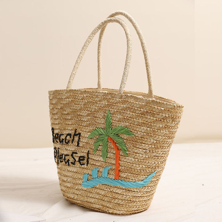 Beach linen bag with personalized embroidery Kalsten
