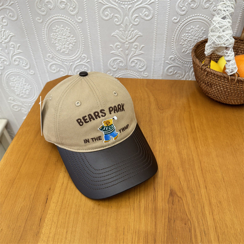 Unisex Embroidered Playful Bear-Themed Cap Kalsten