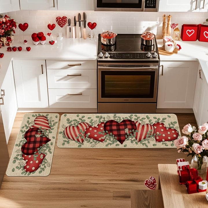 Heart-Themed Kitchen Runner Mat Kalsten