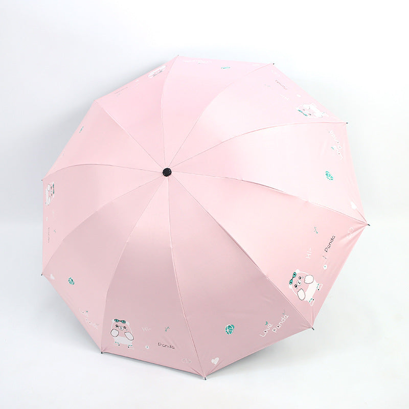 Ladies folding umbrella with cute panda design Kalsten
