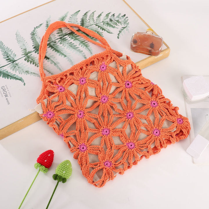 Handcrafted flower pattern shopper bag Kalsten
