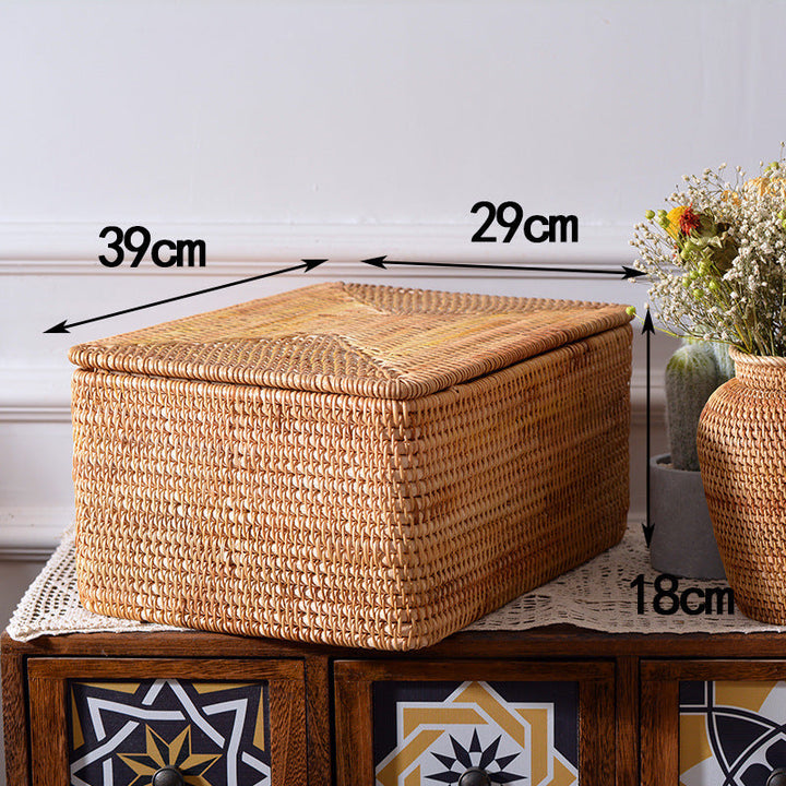 Women rectangular rattan storage basket Kalsten