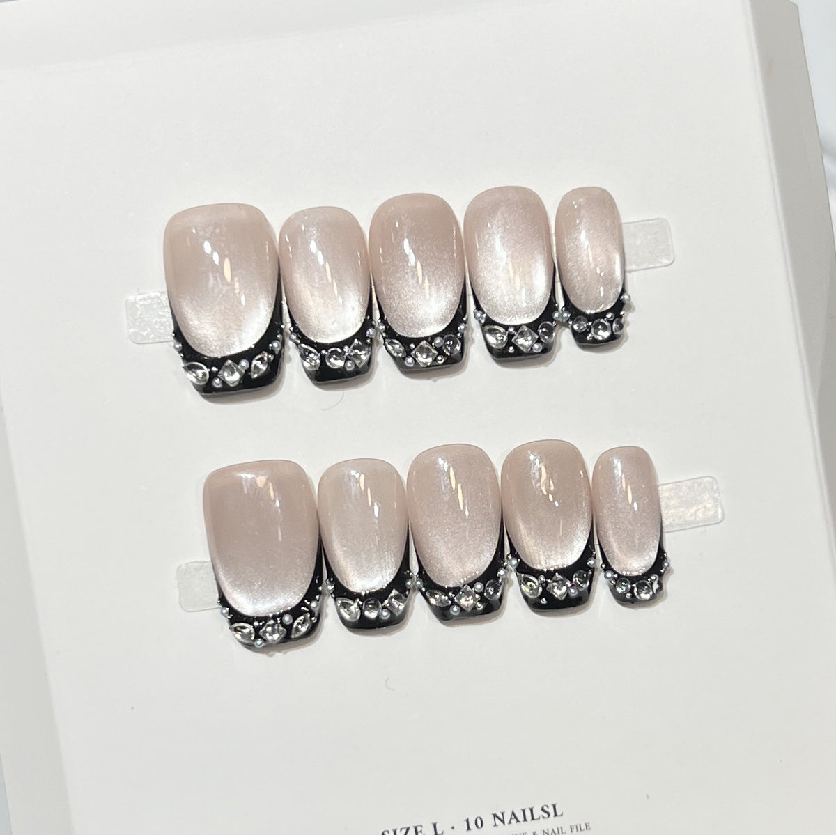 Decorative Rhinestone Tip Press-On Nails Acalora