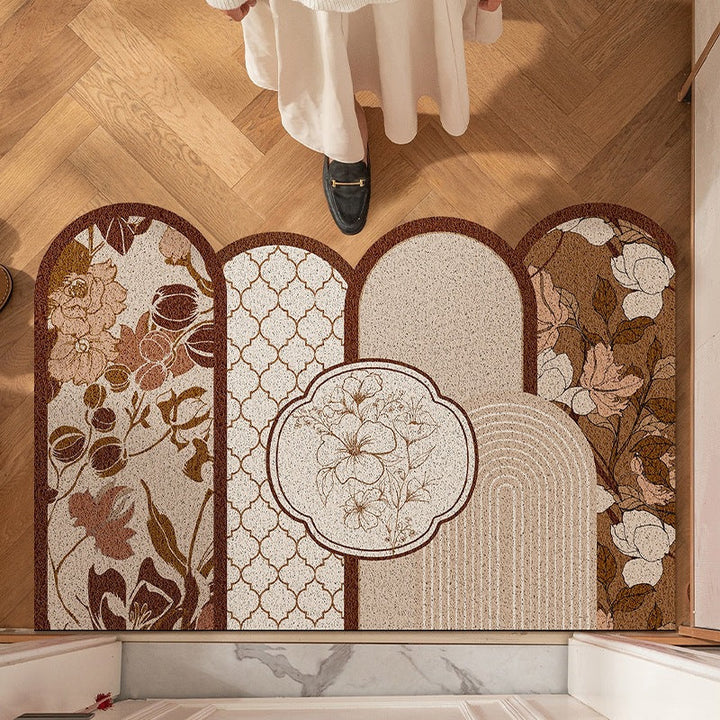Motivational Flower Print Floor Mat
