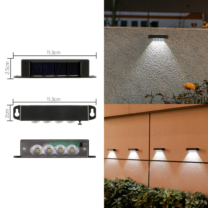Compact Solar Motion-Sensor LED Wall Light For Outdoor Steps And Fences Kalsten