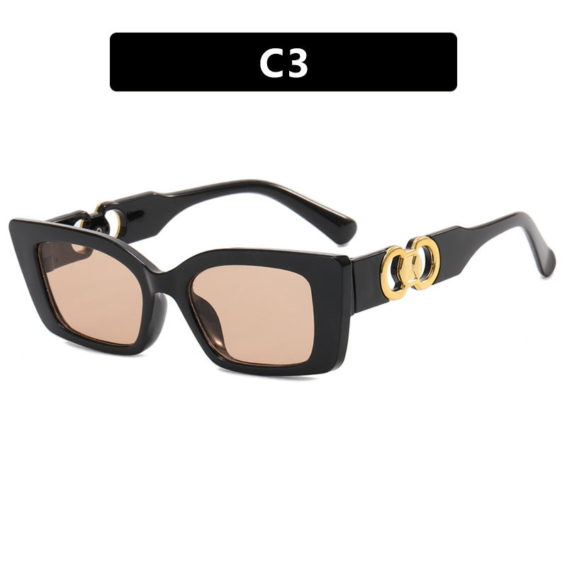 Women's fashionable square sunglasses with golden embellishments Kalsten