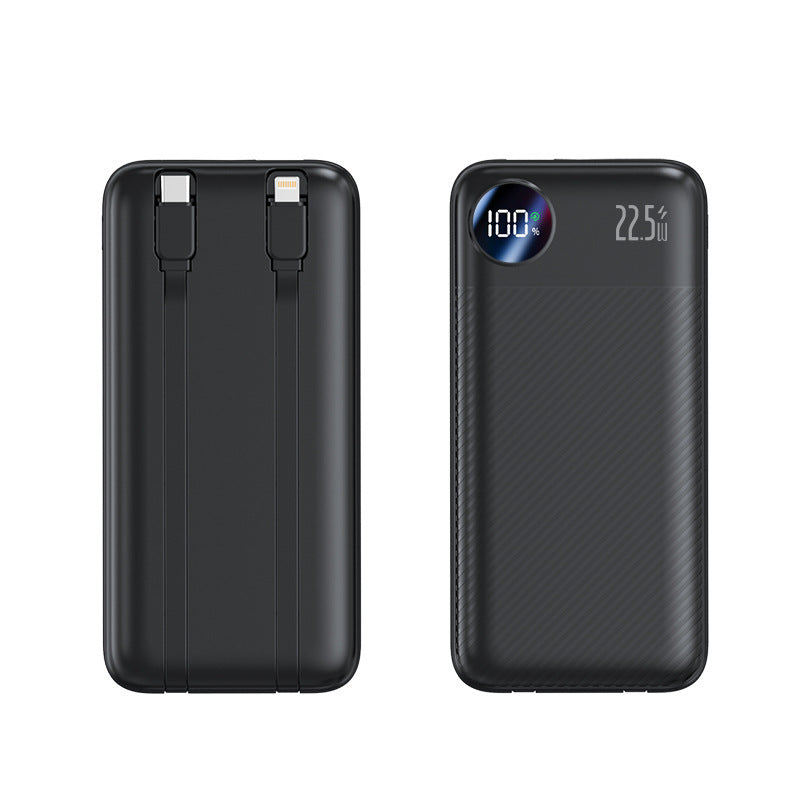 Portable power bank with integrated charging cables and digital display Kalsten