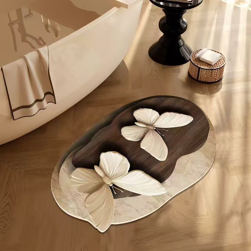 Floral Design Bath Mat Kalsten