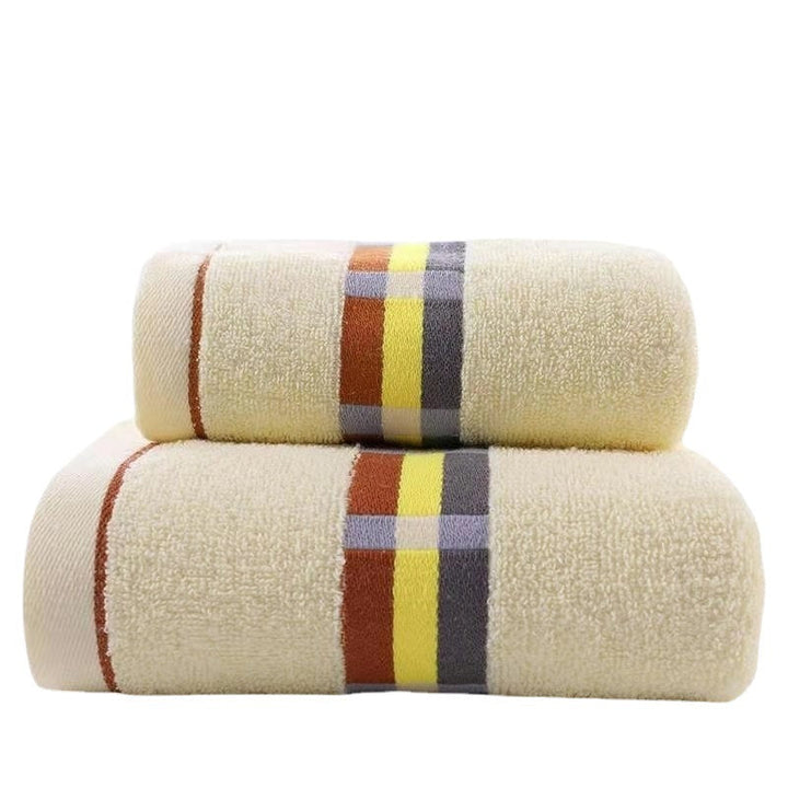 Women’s terry bath towel with elegant striped border Kalsten