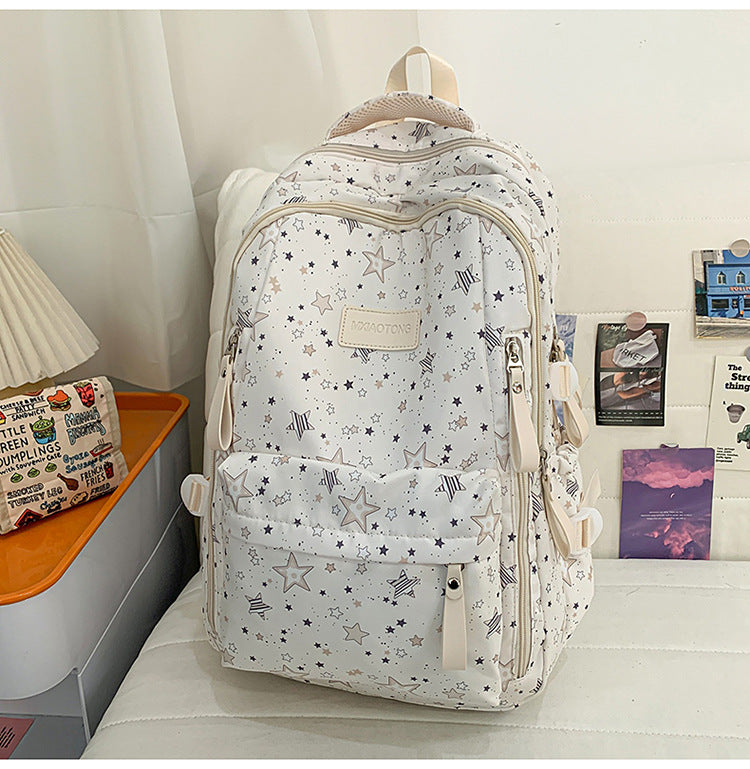 Star-Patterned Comfort School Backpack Kalsten