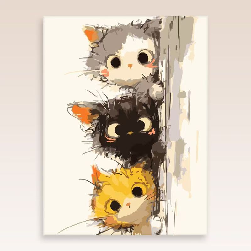 Whimsical Cat Portrait Wall Art Kalsten