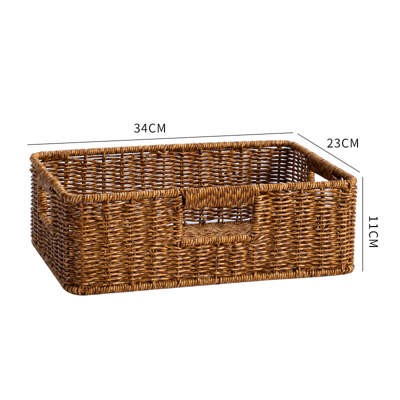 Handcrafted Large Rectangular Wicker Storage Basket Kalsten
