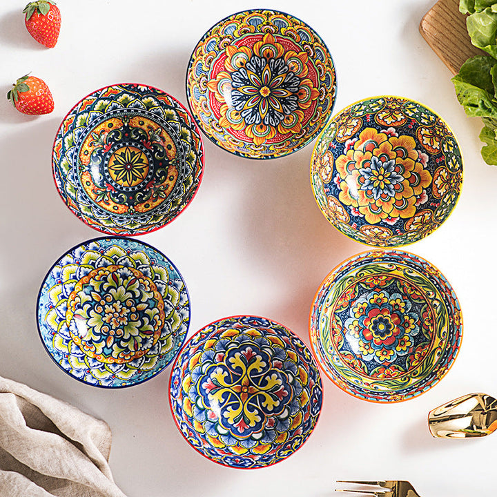 Decorative Artisan Dinner Bowls Set