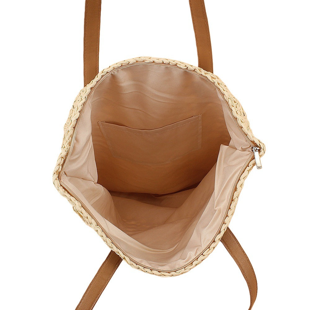 Beach bag with soft fabric and elegant leather accents Kalsten