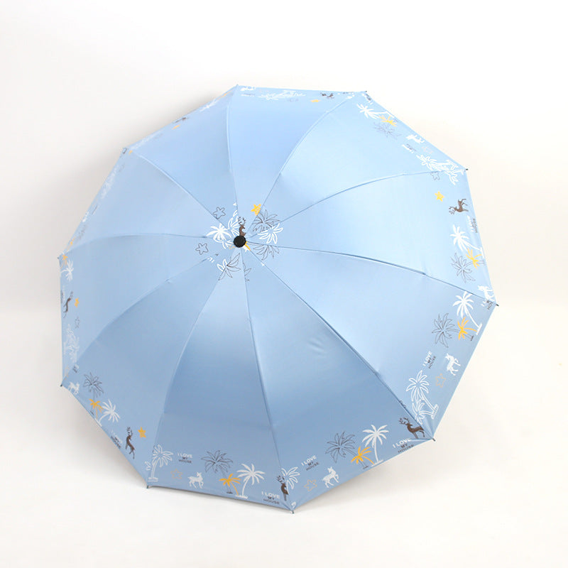 Women's Folding Umbrella with Animal Print Kalsten