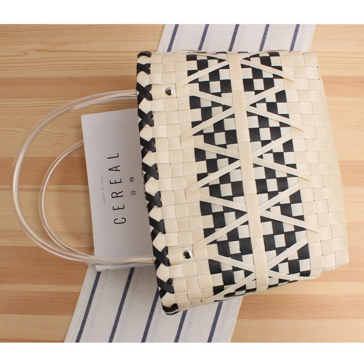 Braided shopping bag with elegant accents Kalsten