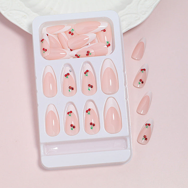 Elegant Cherry Blossom Press-On Nail Art Kalsten