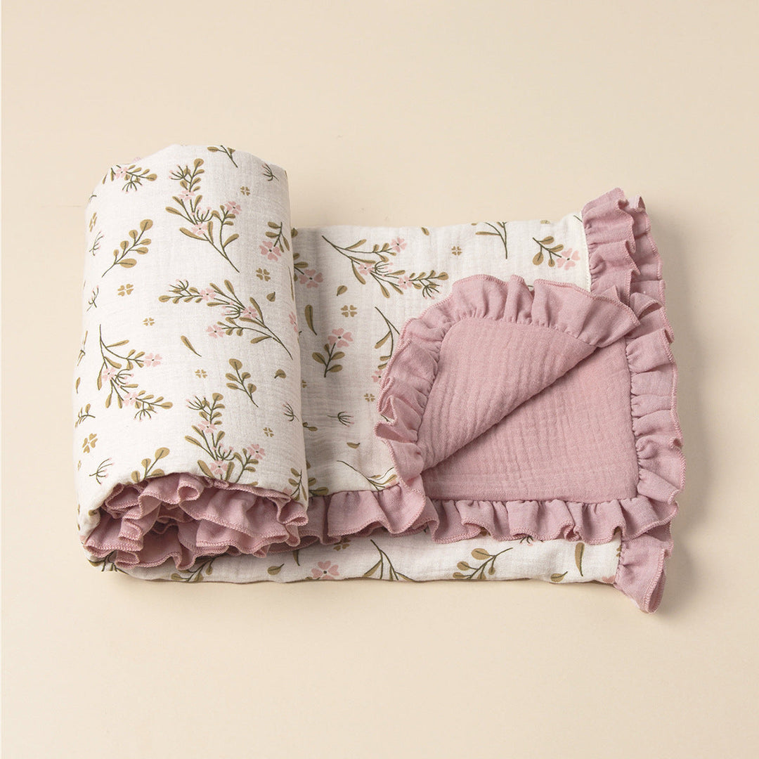 Soft Muslin Baby Blanket with Frill Edging kalsten