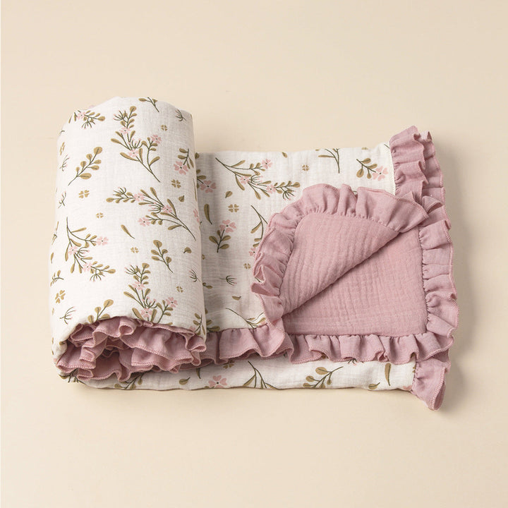 Soft Muslin Baby Blanket with Frill Edging kalsten