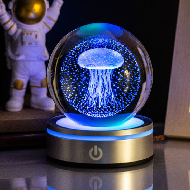 Creative 3D Inner Carving Luminous Crystal Ball Colorful Gradient Small Night Lamp Home Decorations Gifts Selection | Kalsten