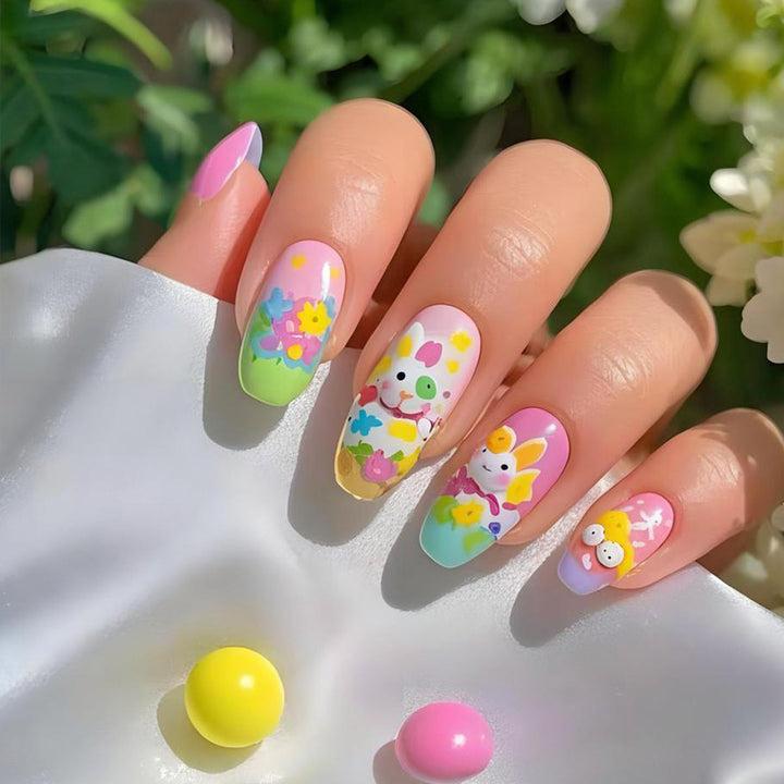 Artistic Spring-Themed Press-On Nail Art Kalsten