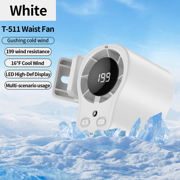 Unisex nan portable clip-on waist cooling fan with LED display Kalsten