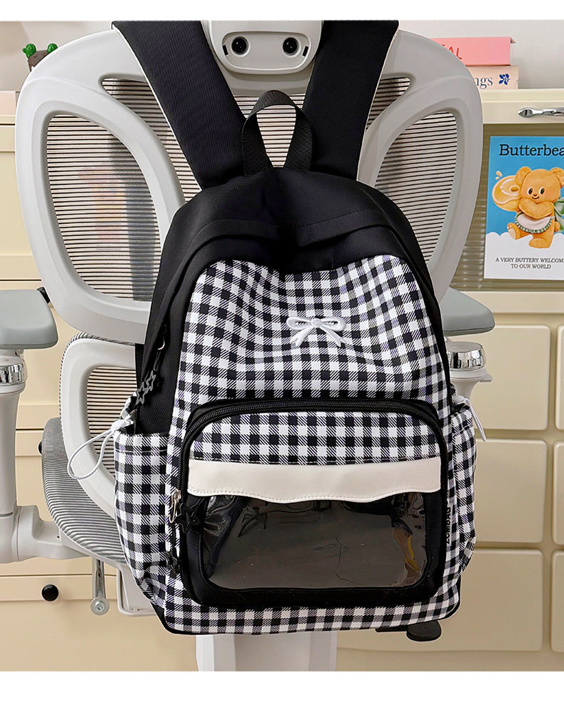 Checkered Patterned Kids' School Backpack