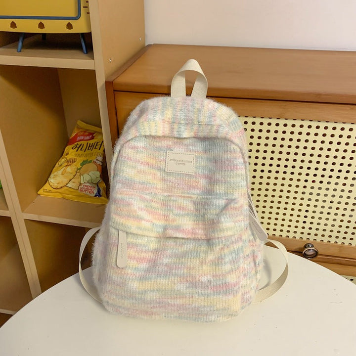 Cozy Textured Cotton School Backpack