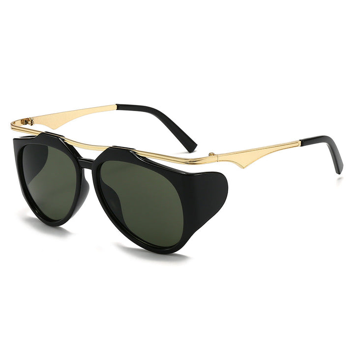 Ladies Fashion Sport Sunglasses with Oversized Frame and Golden Accents Kalsten