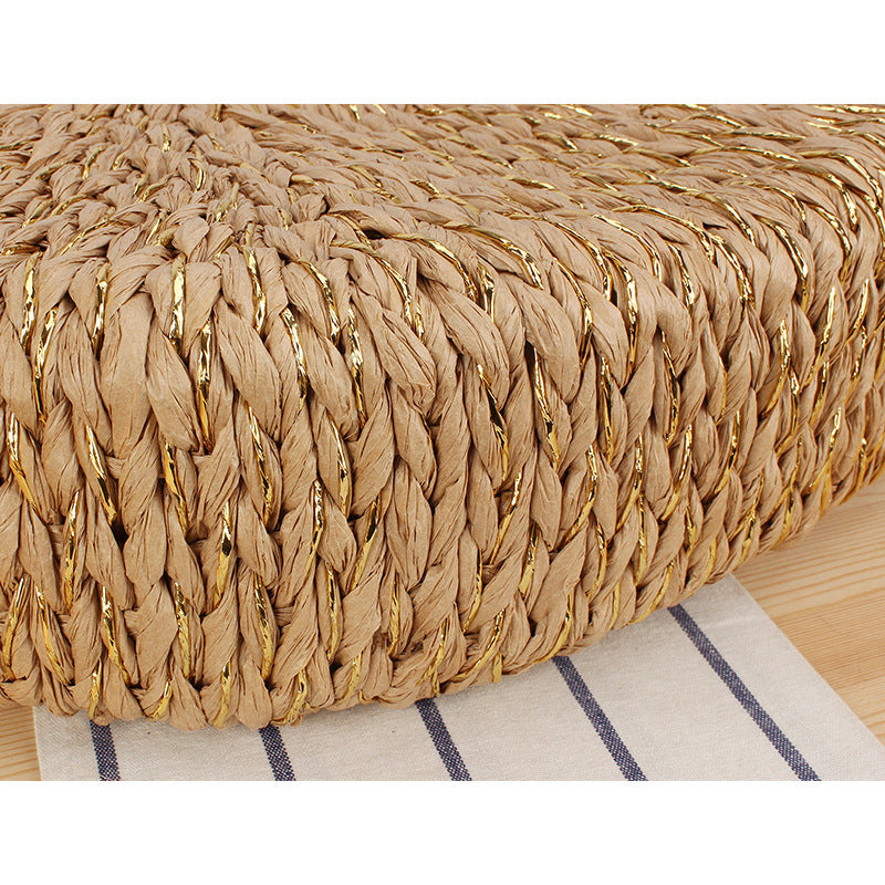 Braided Evening Bag with Elegant Wooden Handle Kalsten