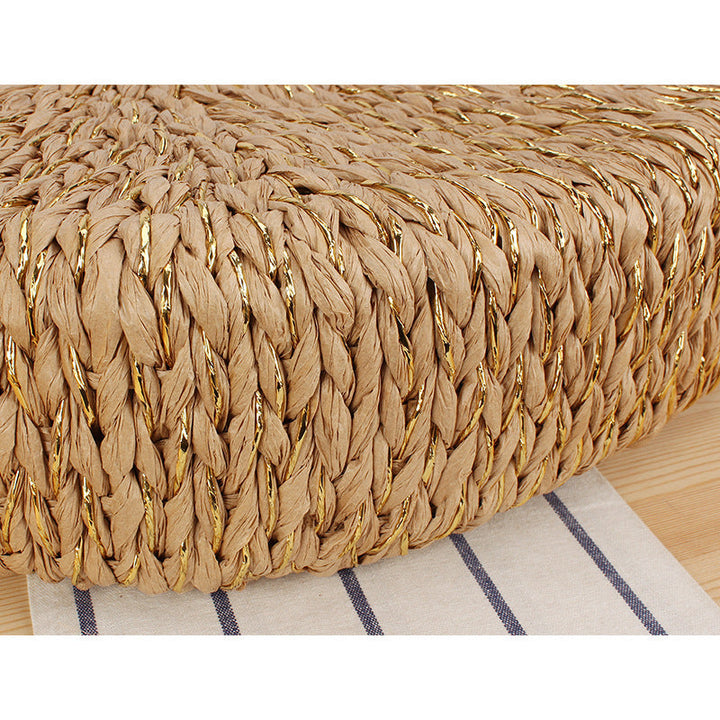 Braided Evening Bag with Elegant Wooden Handle Kalsten
