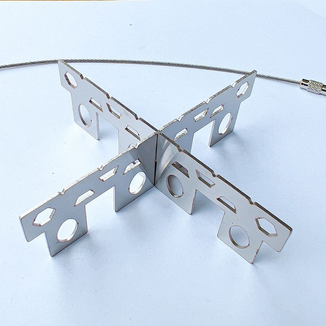 stainless steel flat key multi-tool organizer with braided cable loop Kalsten